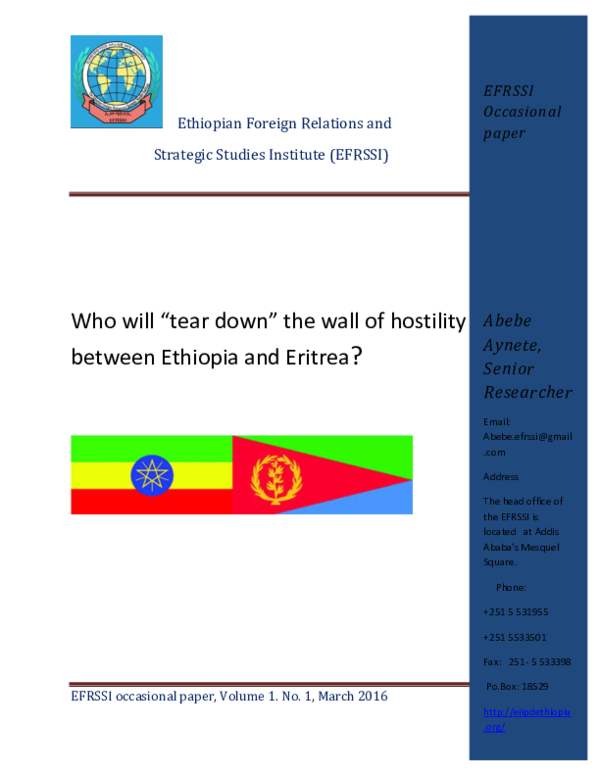 (PDF) Ethiopia and Eritrea's future | Abebe Aynete - Academia.edu
