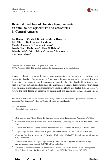 (PDF) Regional modeling of climate change impacts on smallholder ...