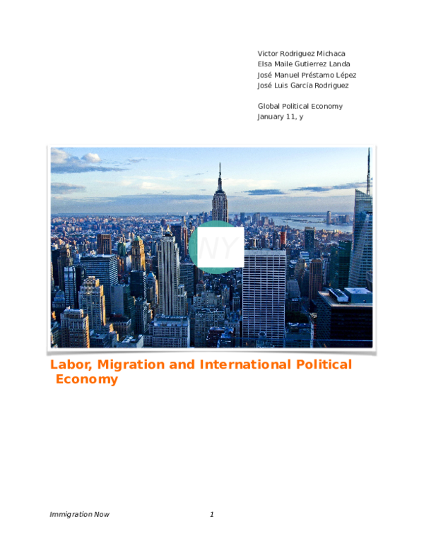 (DOC) Labor, Migration and International Political Economy