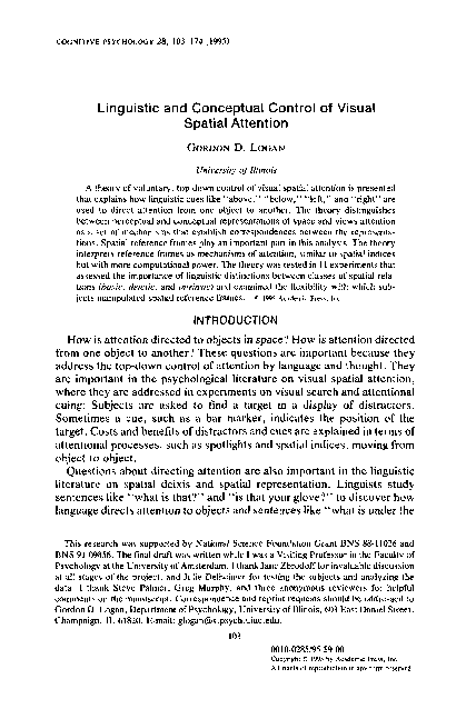 (PDF) Linguistic and conceptual control of visual spatial attention