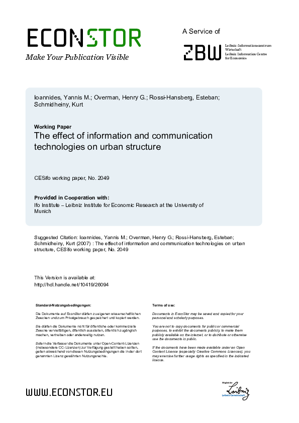 (PDF) The effect of information and communication technologies on urban ...