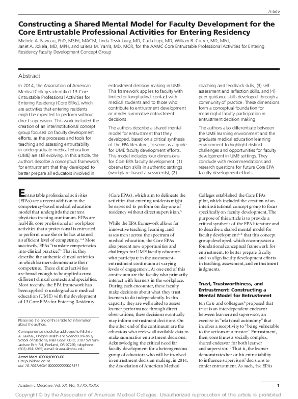  pdf constructing a shared mental model for faculty development for