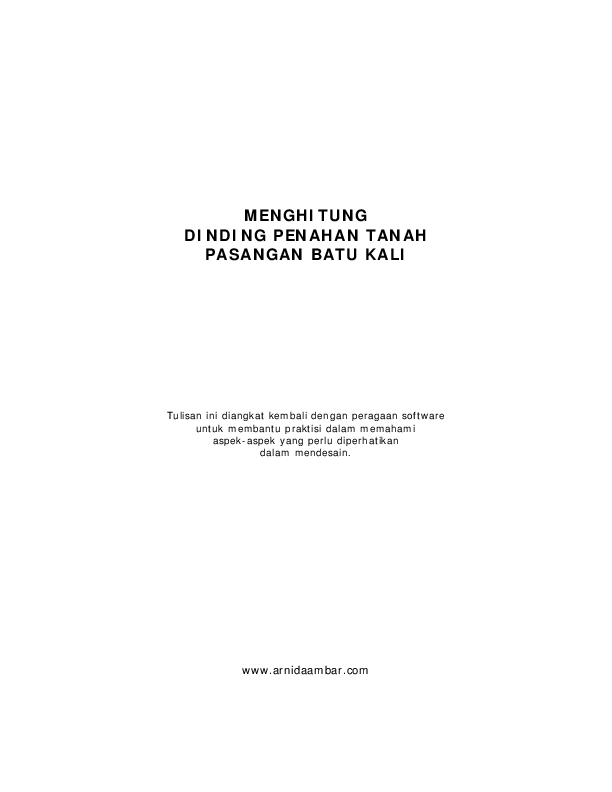 (PDF) MENGHITUNG DINDING PENAHAN TANAH PASANGAN BATU KALI