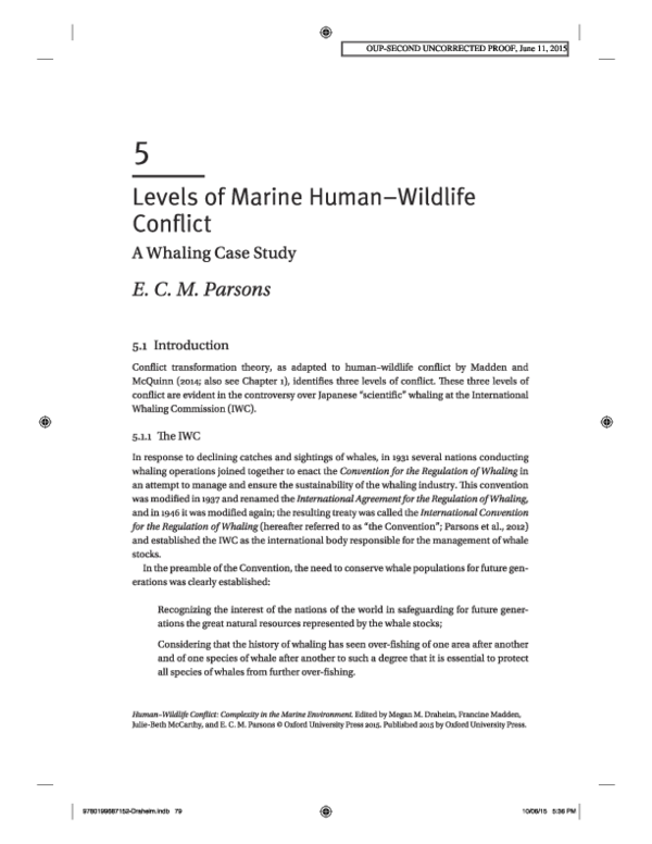 (PDF) Levels of marine humanwildlife conflict a whaling case study