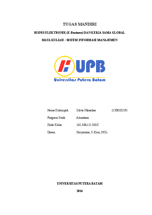 Doc Tugas Mandiri Bisnis Elektronik E Business Dan Kerja Sama Global Celine Dion Academia Edu