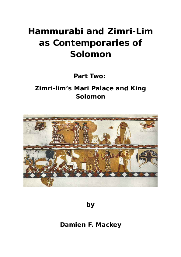 (DOC) Hammurabi and ZimriLim as Contemporaries of Solomon. Part Two