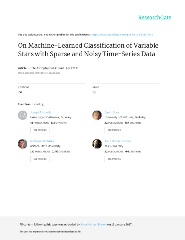 (PDF) On Machine-Learned Classification of Variable Stars with Sparse ...