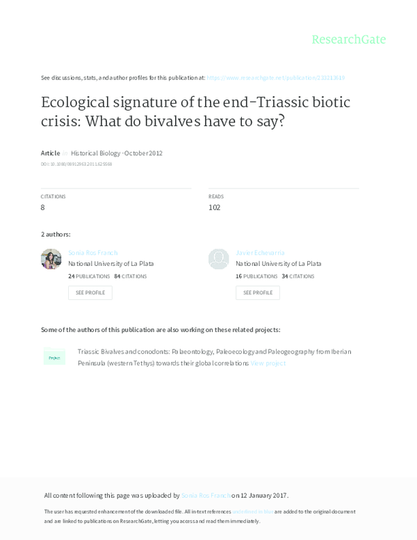 (PDF) Ecological signature of the end-Triassic biotic crisis: what do ...