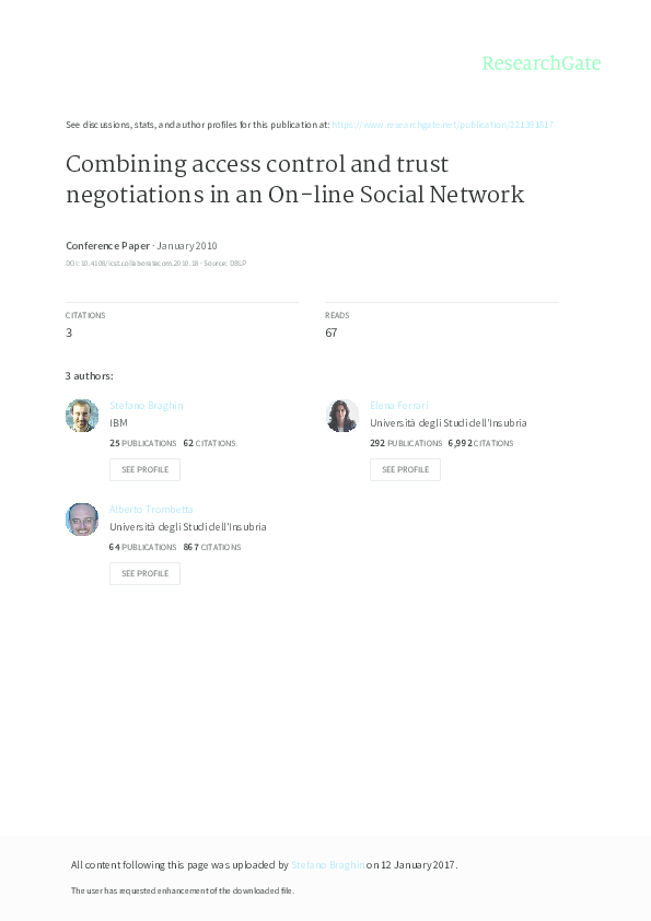 (PDF) Combining access control and trust negotiations in an On-line ...