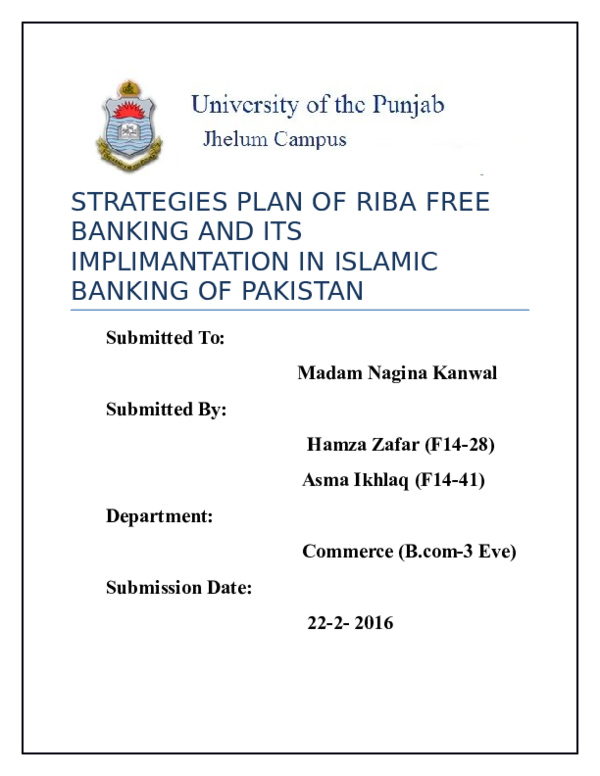 (DOC) STRATEGIES PLAN OF RIBA FREE BANKING AND ITS IMPLIMANTATION IN ...
