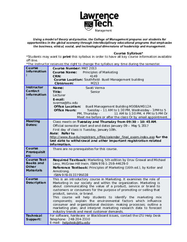 Doc Mkt2013 Syllabus 1489 Sv Swati Verma Academia Edu