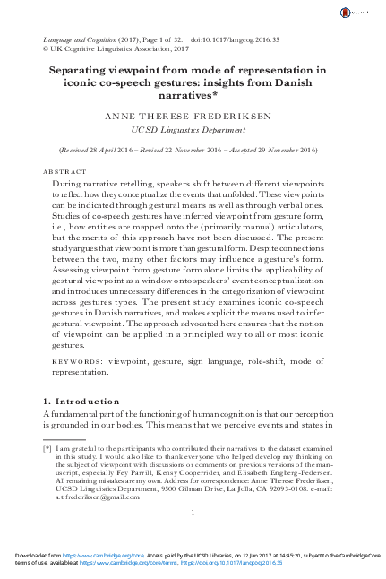 (PDF) Separating viewpoint from mode of representation in iconic co ...
