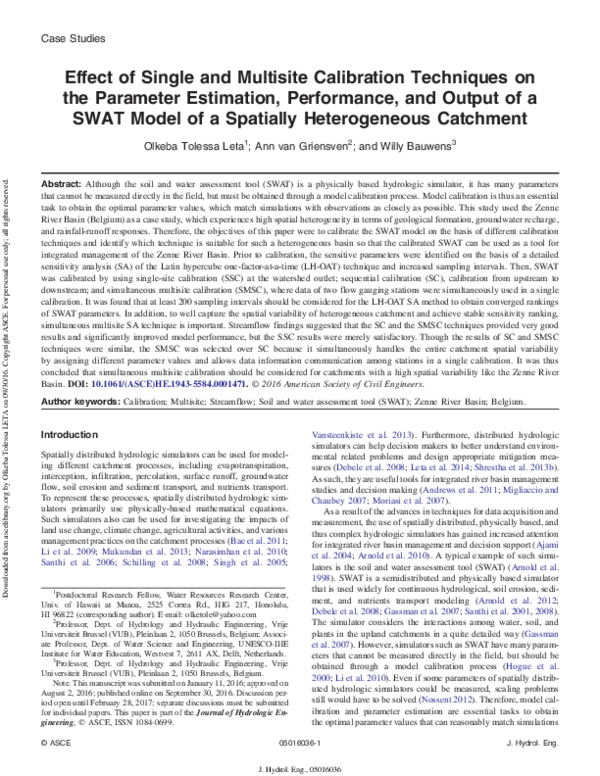 (PDF) Effect of Single and Multisite Calibration Techniques on the ...