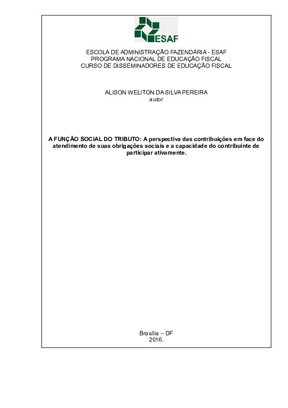 (DOC) ESCOLA DE ADMINISTRAÇÃO FAZENDÁRIA -ESAF PROGRAMA NACIONAL DE ...