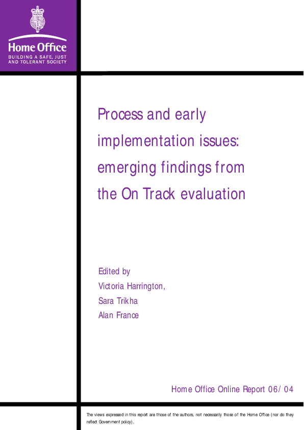 (PDF) Process and early implementation issues: emerging findings from ...