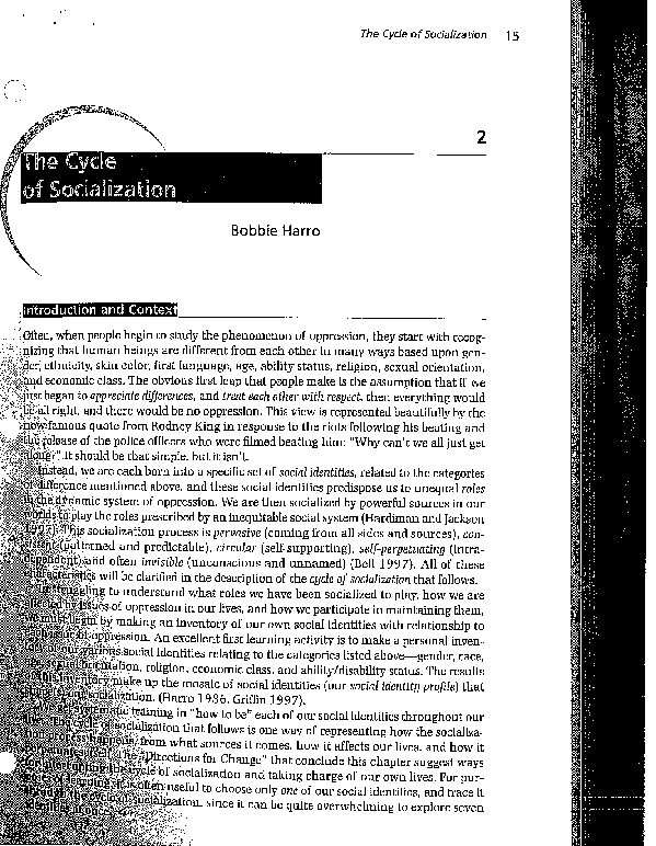 (PDF) Harro Cycle of socialization