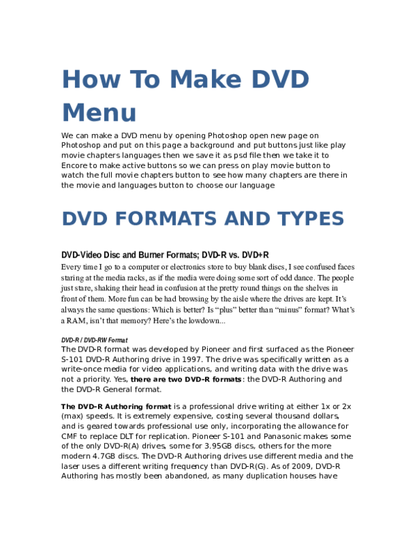 (DOC) How To Make DVD Menu rana dababneh Academia.edu