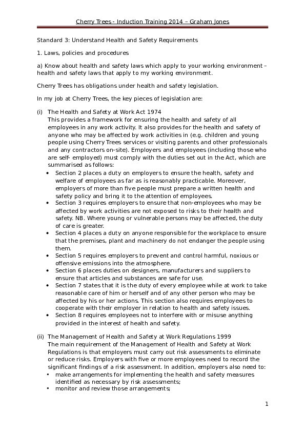 (DOC) Standard 3 Understand Health and Safety Requirements Grey