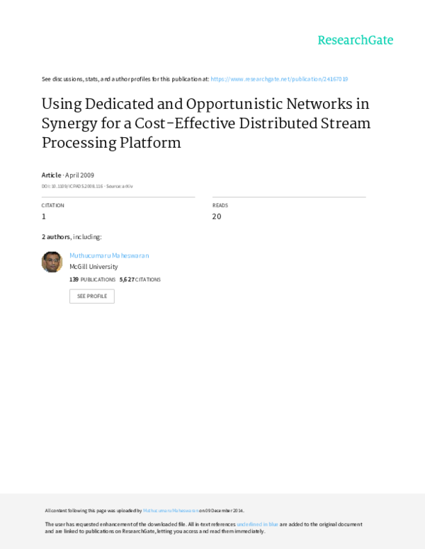 (PDF) Using Dedicated and Opportunistic Networks in Synergy for a Cost ...