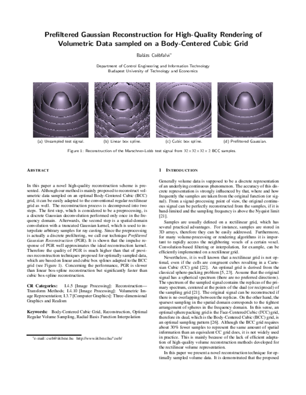 (PDF) Prefiltered Gaussian reconstruction for high-quality rendering of ...