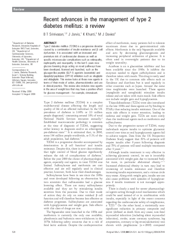(PDF) Recent advances in the management of type 2 diabetes mellitus: a ...