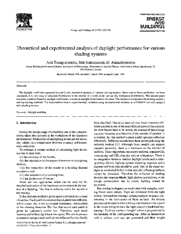 (PDF) Theoretical and experimental analysis of daylight performance for ...