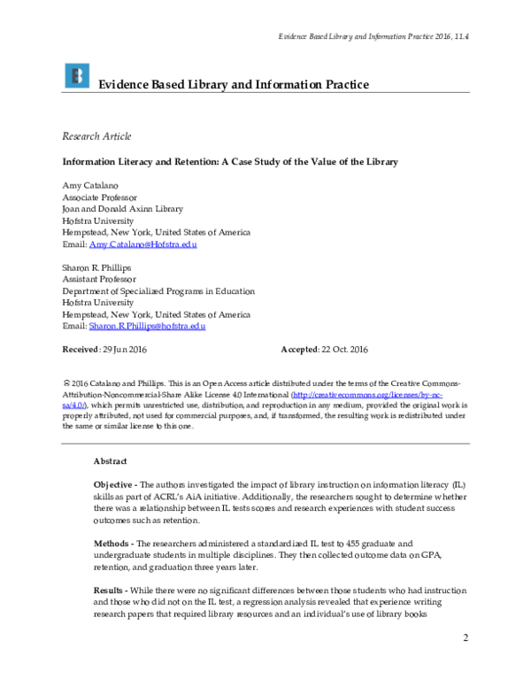 (PDF) Evidence Based Library and Information Practice Information ...