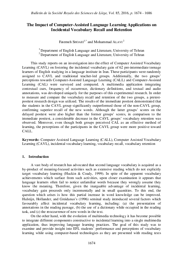 (PDF) The Impact of Computer-Assisted Language Learning Applications on ...