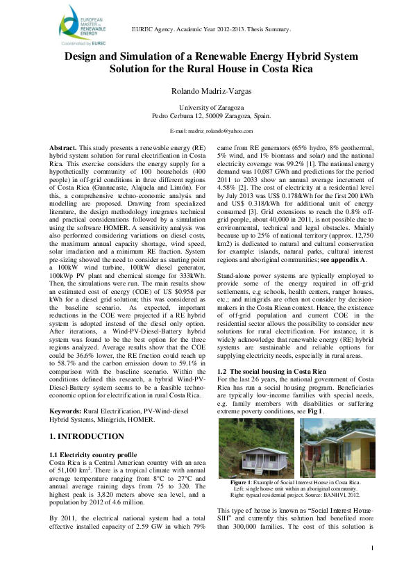 (PDF) Design and Simulation of a Renewable Energy Hybrid System ...