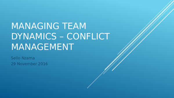 Ppt Managing Team Dynamics Conflict Management