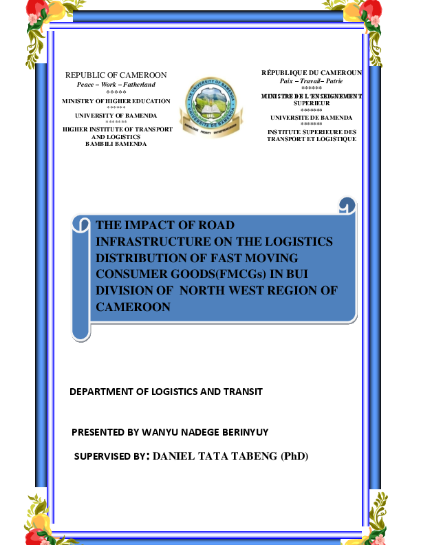(PDF) THE IMPACT OF ROAD INFRASTRUCTURE ON LOGISTICS DISTRIBUTION IN ...