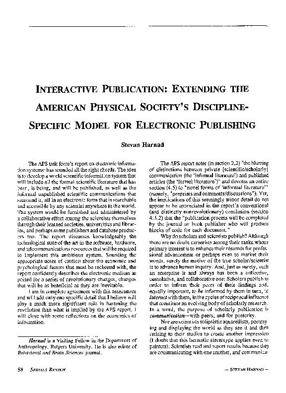 (PDF) Interactive Publication Extending American Physical Society's