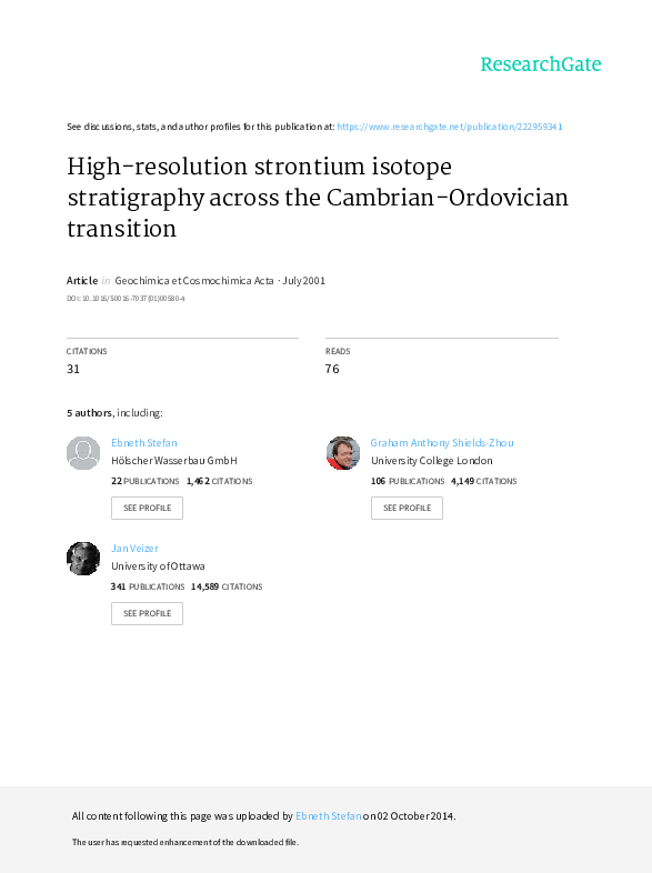 (PDF) Highresolution strontium isotope stratigraphy