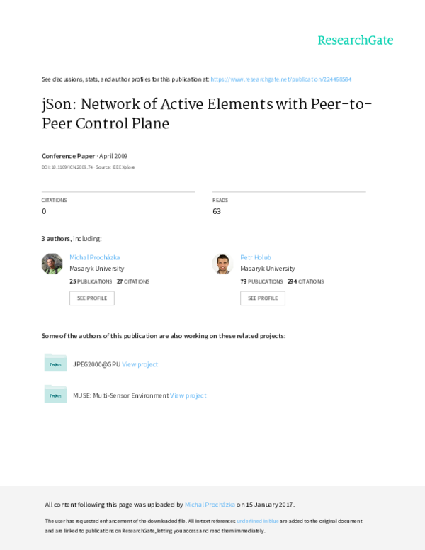 (PDF) jSon: Network of Active Elements with Peer-to-Peer Control Plane