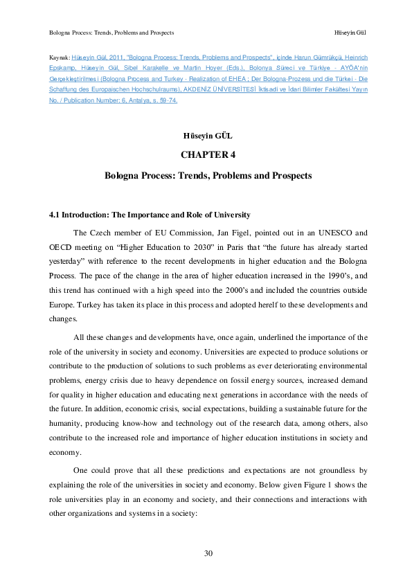 (PDF) Bologna Process Trends, Problems and Prospects Hüseyin Gül