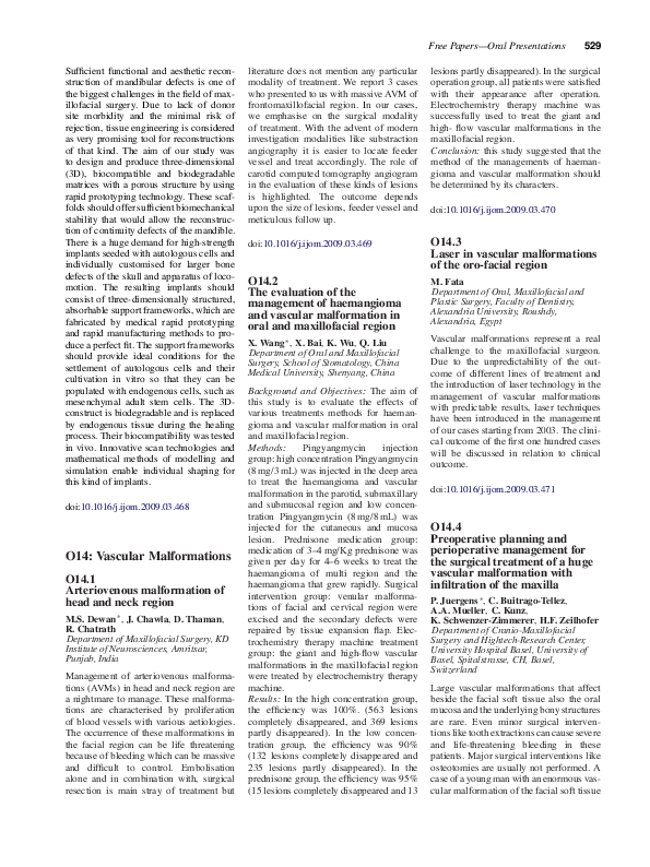 (PDF) Arteriovenous malformation of head and neck region