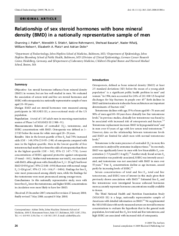 (PDF) Relationship of sex steroid hormones with bone mineral density