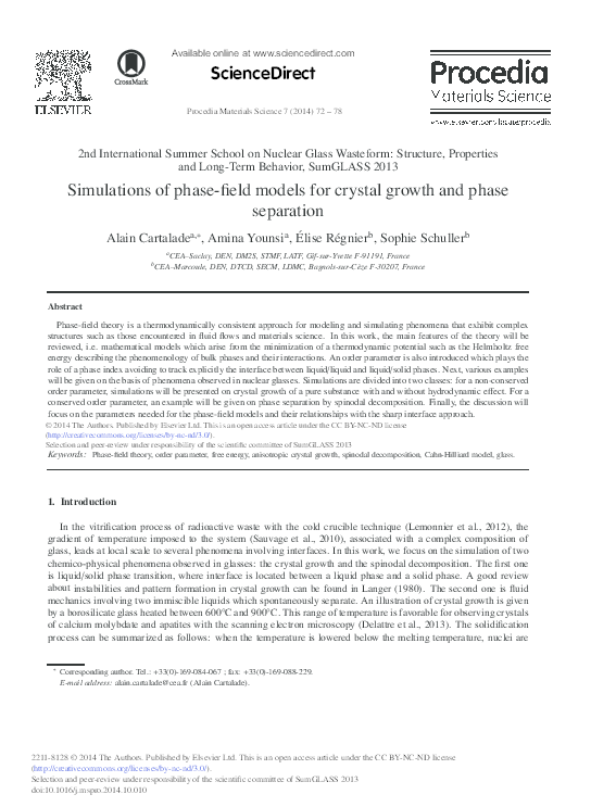 (PDF) Simulations of phase-field models for crystal growth and phase ...