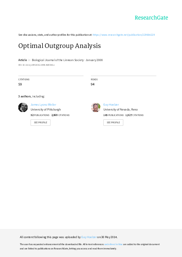 (PDF) Optimal outgroup analysis