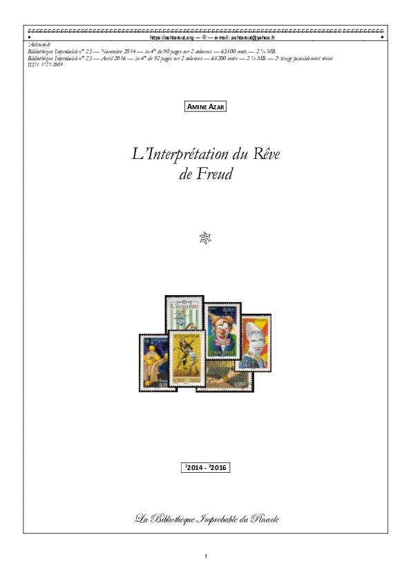 Pdf L Interpretation Du Reve De Freud Freud S Dream Interpretation Amine Azar Academia Edu