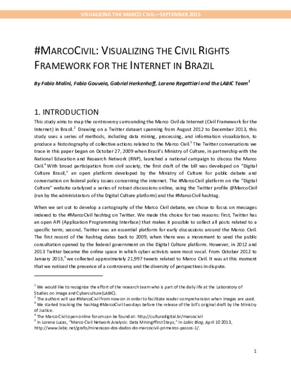(PDF) #MARCOCIVIL: VISUALIZING THE CIVIL RIGHTS FRAMEWORK FOR THE ...