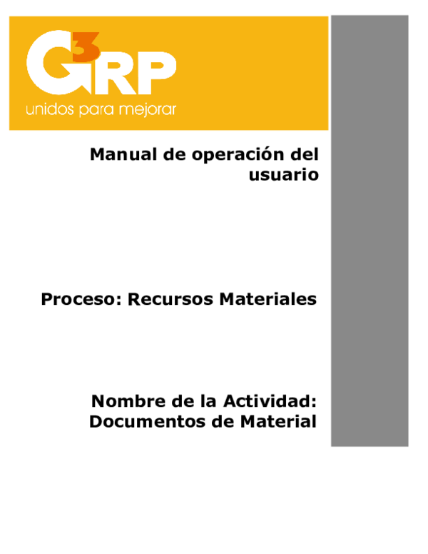 (PDF) Manual de operación del usuario Proceso: Recursos Materiales ...