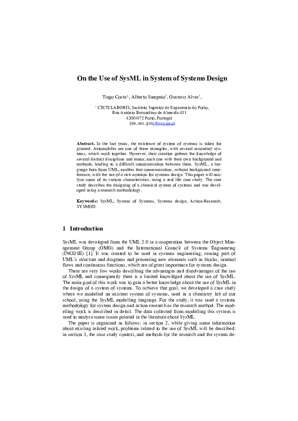 (PDF) Using SysML in Systems Design