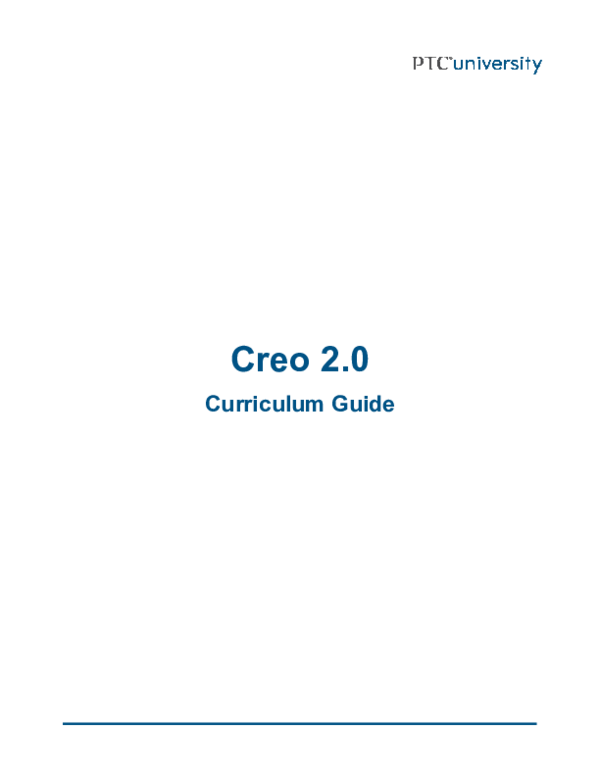 (PDF) Creo 2.0 Curriculum Guide