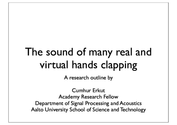 (PDF) The sound of many real and virtual hands clapping