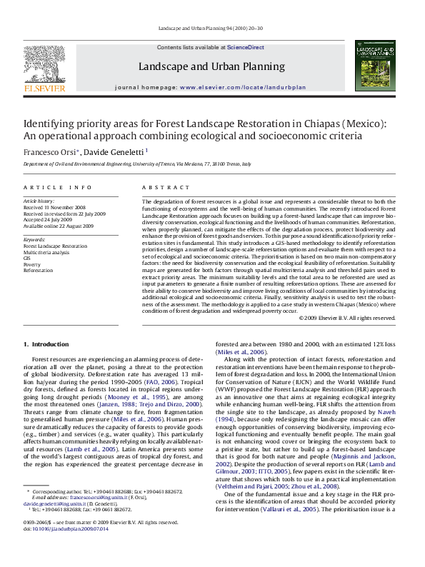 (PDF) Identifying Priority Areas for Forest Landscape Restoration In ...