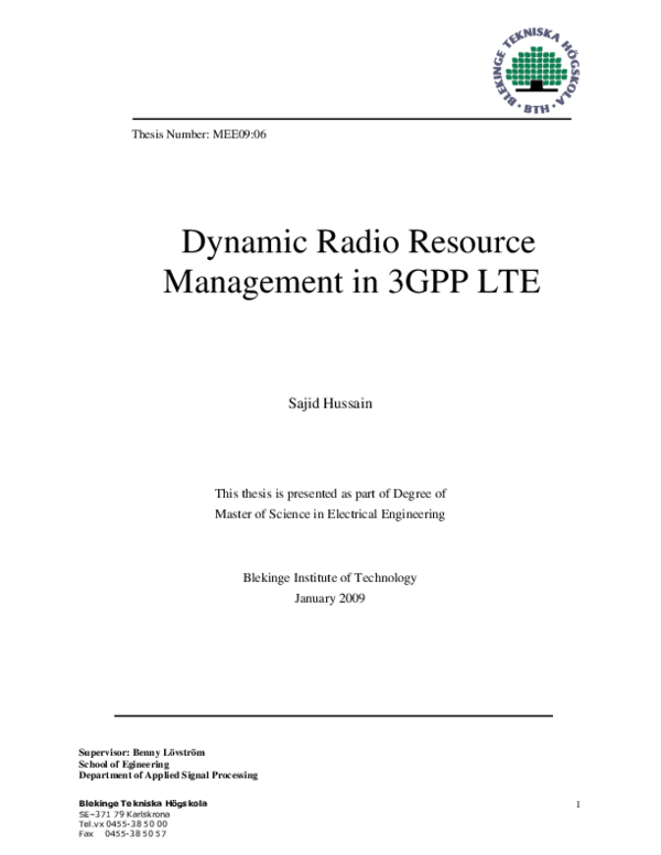 (PDF) Dynamic Radio Resource Management in 3GPP LTE