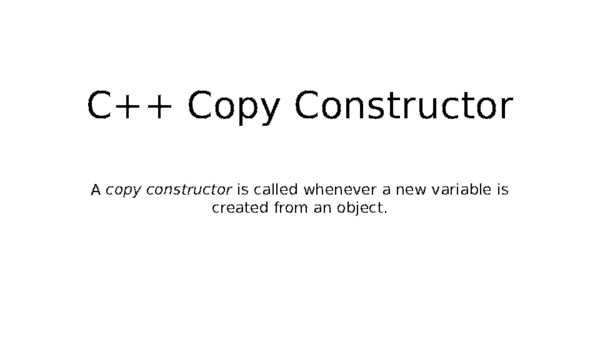 (PPT) Copy Constructor