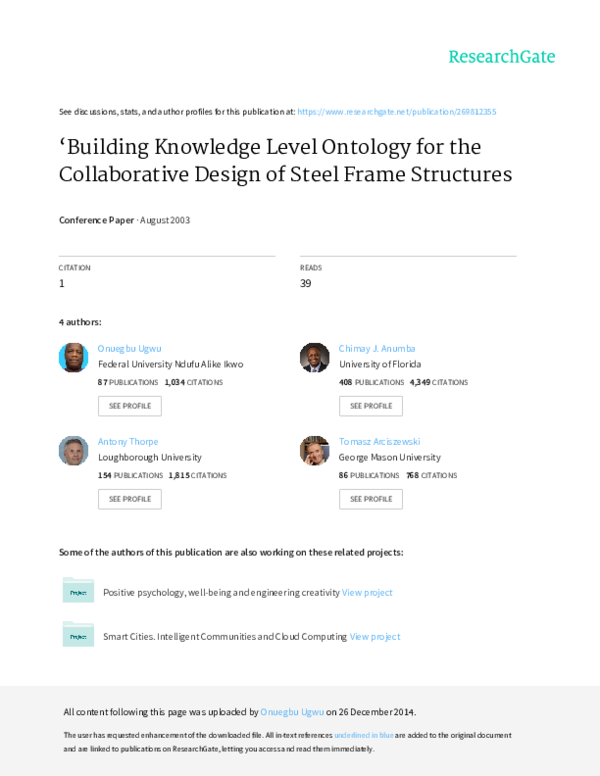 (PDF) ‘Building Knowledge Level Ontology for the Collaborative Design ...