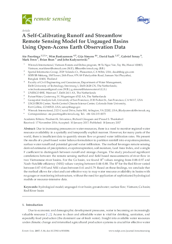 (PDF) A Self-Calibrating Runoff and Streamflow Remote Sensing Model for ...